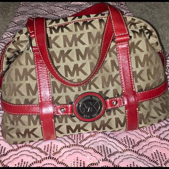 Michael Kors Signature Jacquard Satchel - Picture 1 of 8